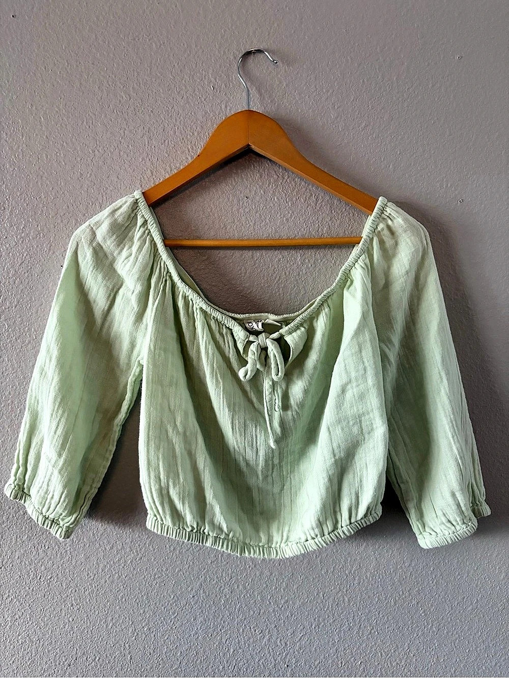 Roxy Sunny Crush Off The Shoulder Gauze Crop Top